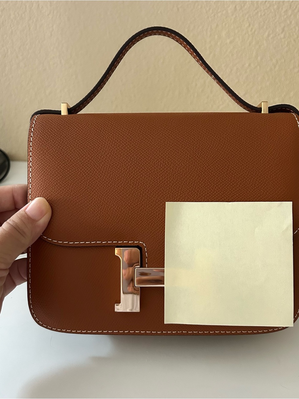 19cm Golden Brown Epsom Leather H Box - Picture 2 of 8